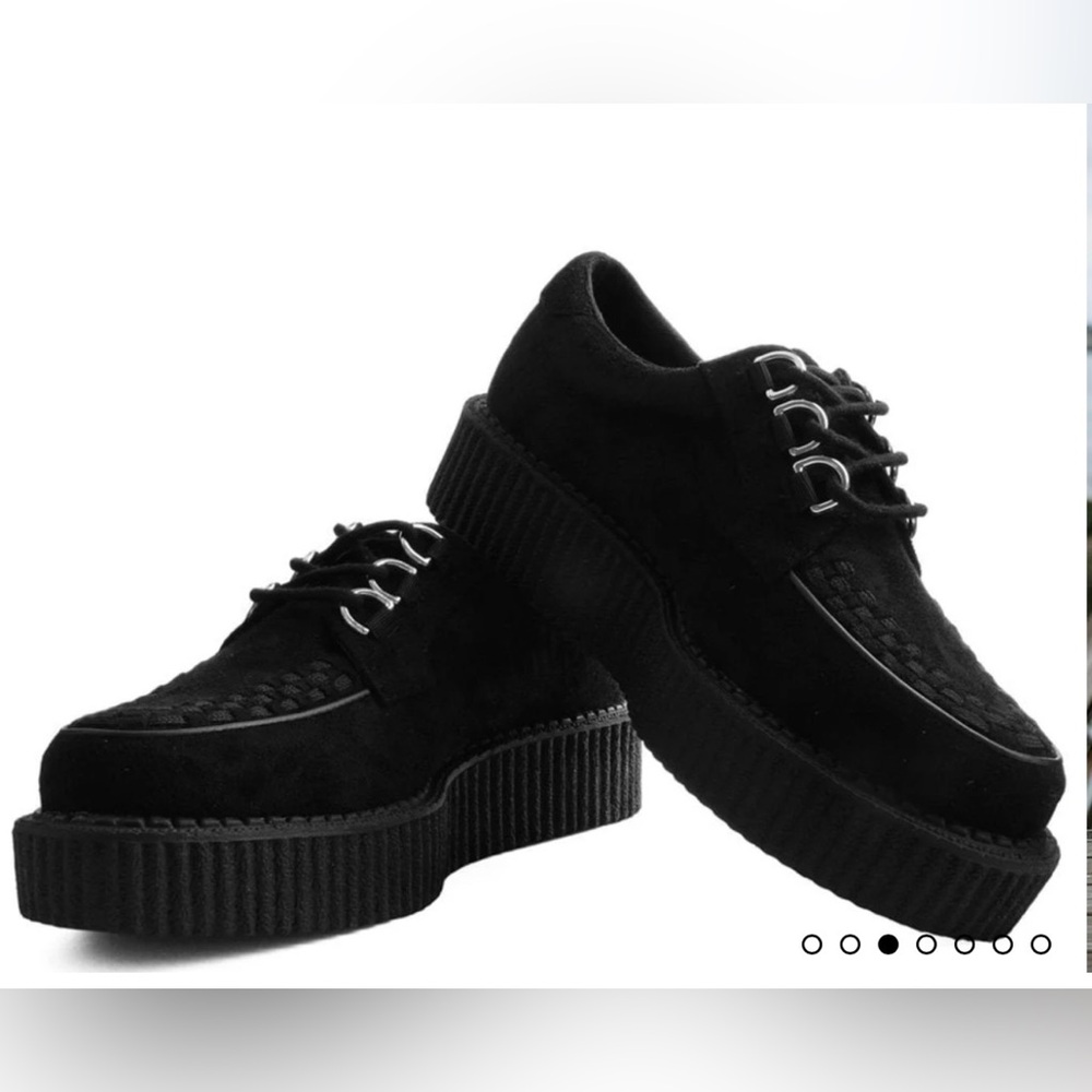 Black Faux Suede Anarchic Creeper